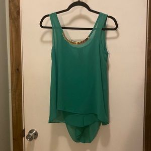 Green sheer top